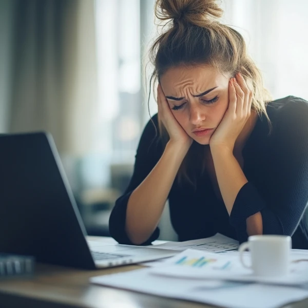 Jeune femme qui perd sa motivation au travail