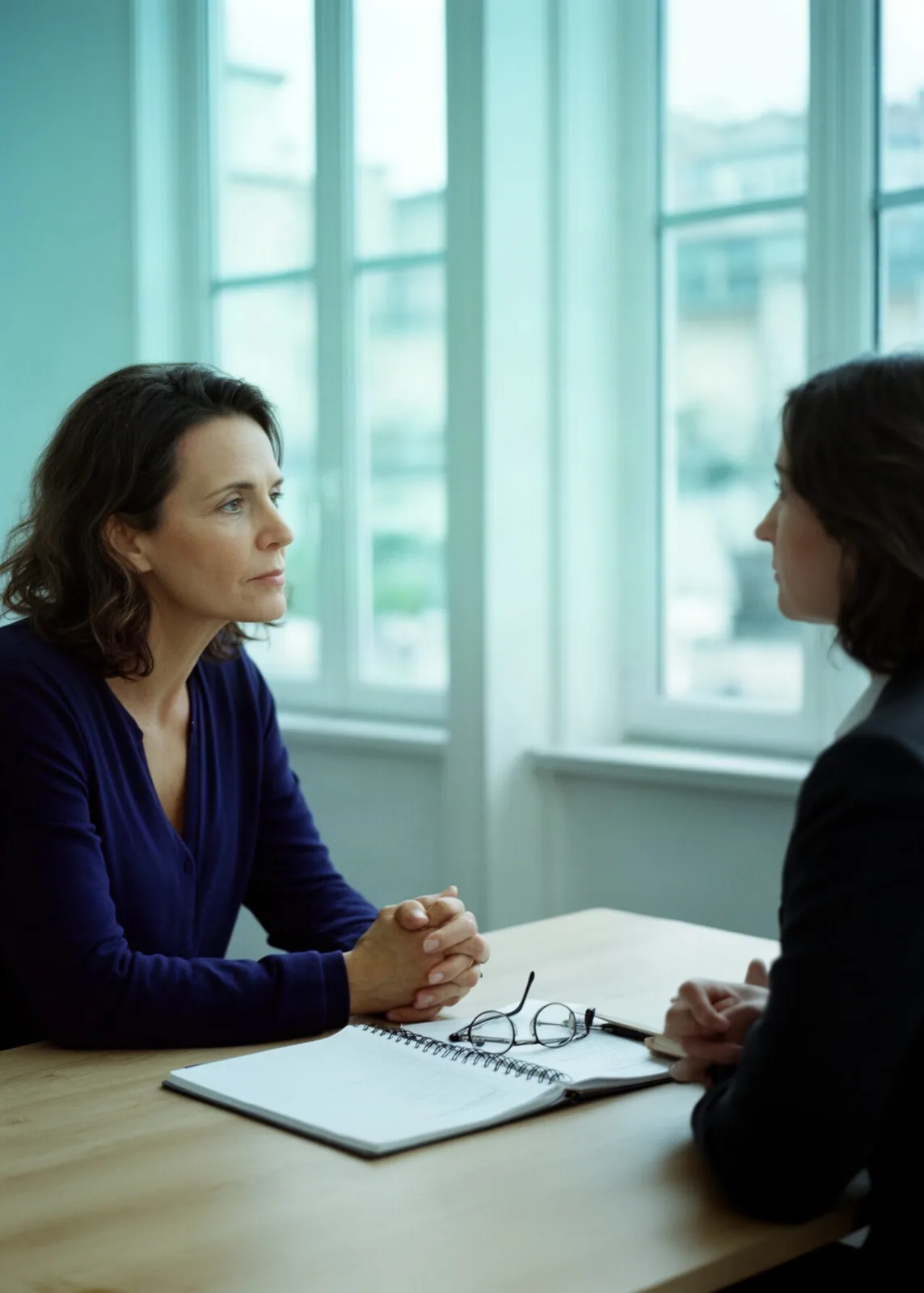 Personne en entretien de bilan de compétences