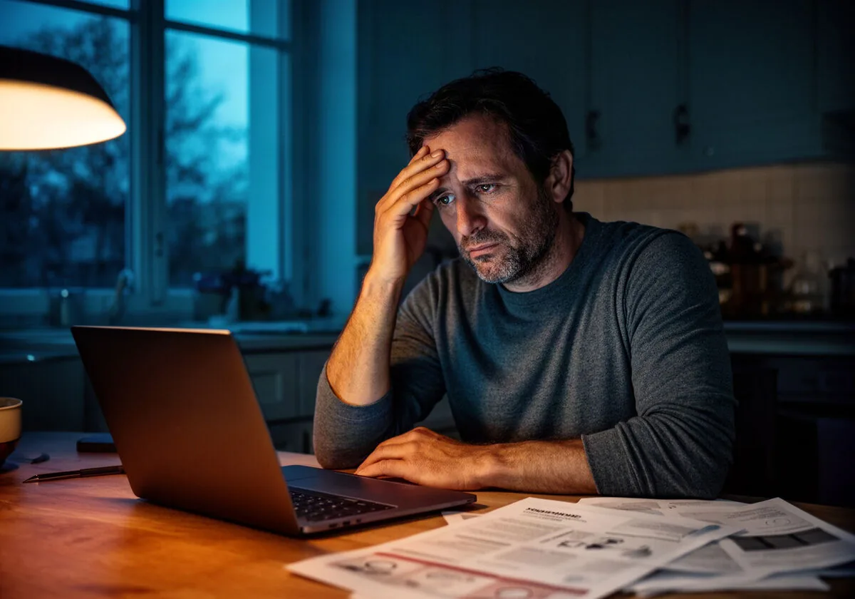 Recherche d'orientation solitaire devant un ordinateur