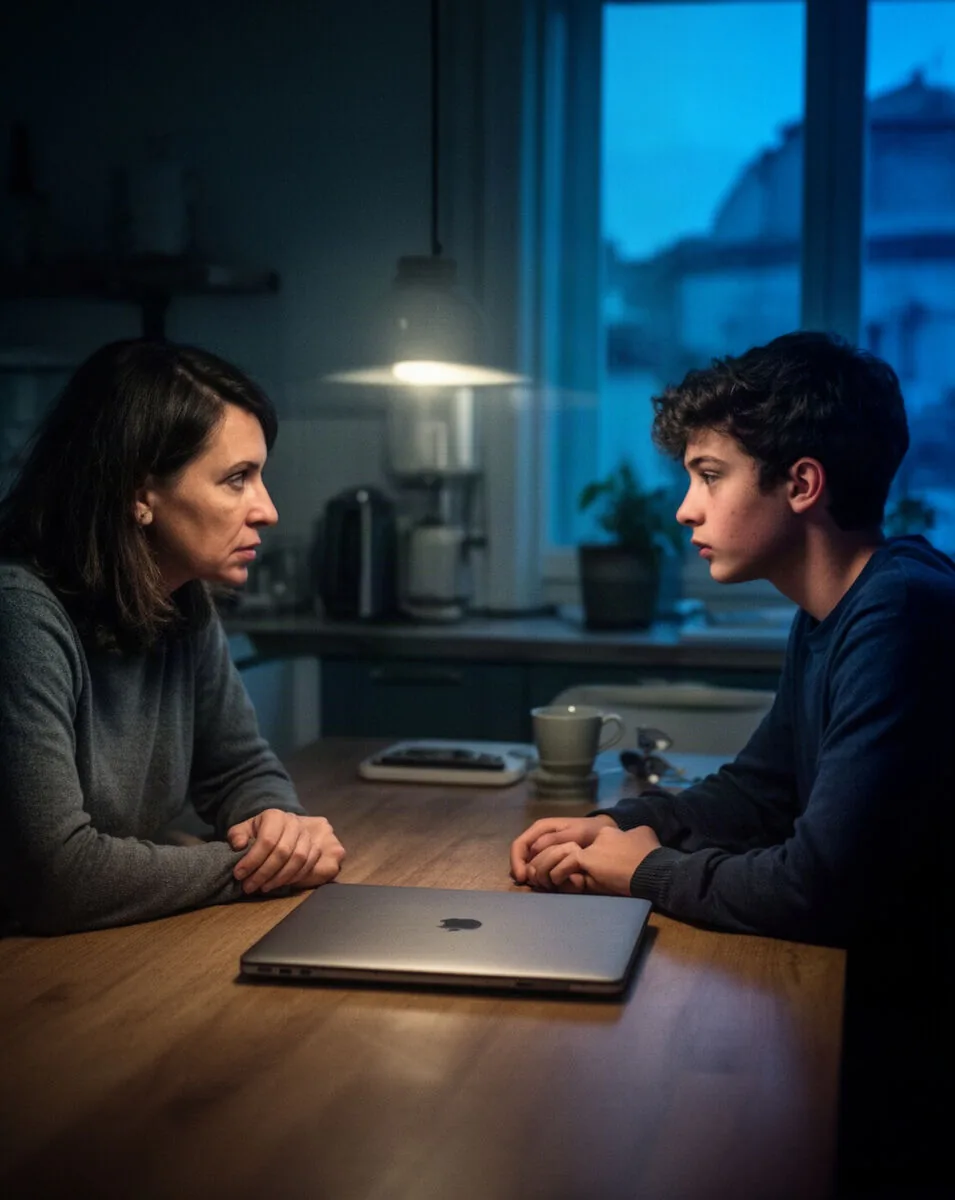 Parent et adolescent en conversation
